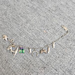 Silver In Sterling Charm Bracelet with Colorful Accents
